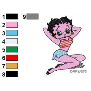 Betty Boop Embroidery Design 12